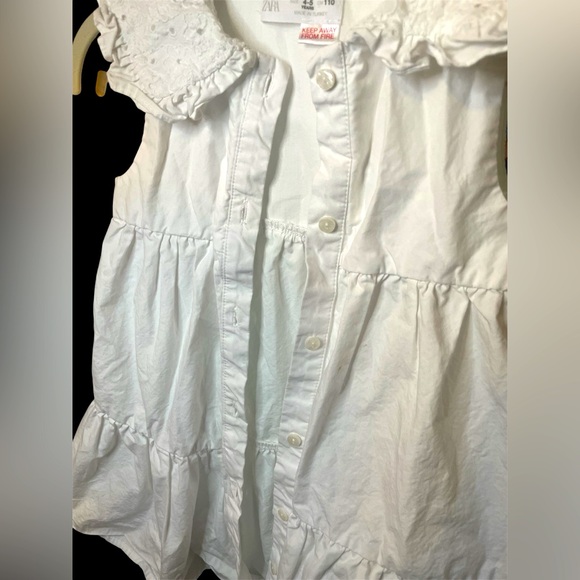 Zara Elegant White Ruffle Collar dress,size 4/5 - Picture 4 of 5